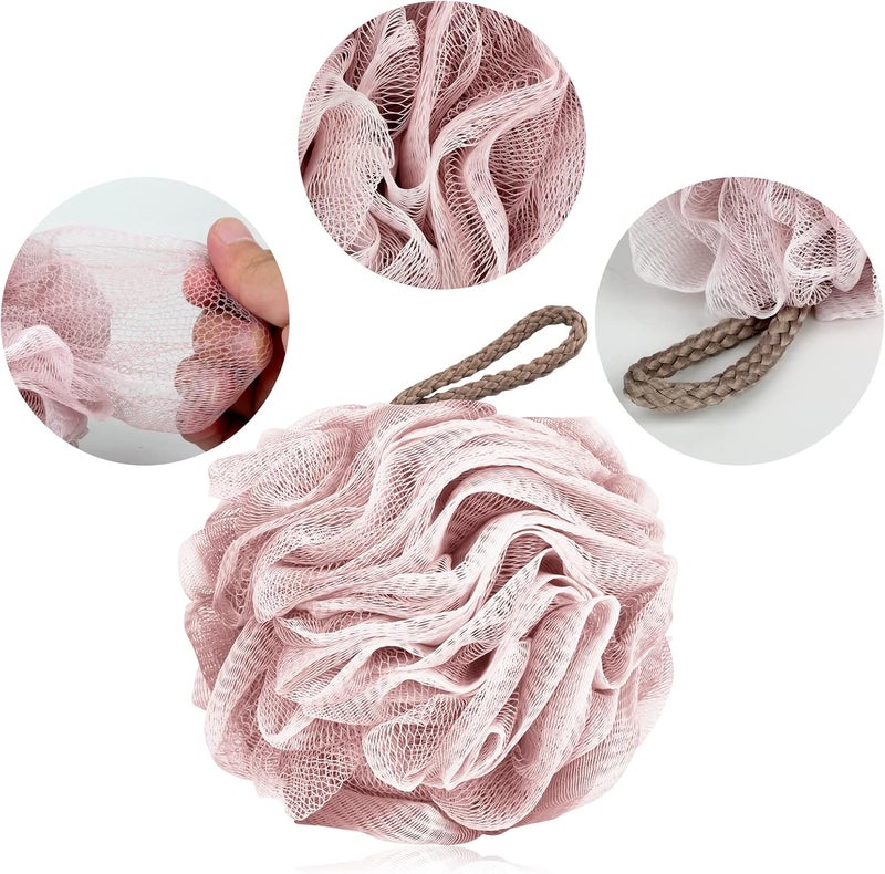 F-U Store Loofah Sponge Shower Loofahs 50g Bath Sponges Mesh Balls 4 Colors for Body Scrubber Exfoliator Wash Back Scrubbers Bathroom Men Women - 4 Pack Cleaning Bathing Accessories - Image 3